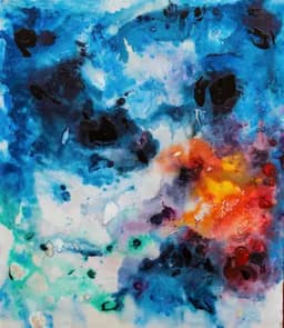 blue abstract painting